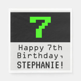7. Geburtstag - Nerdy / Geeky Style "7 & Name Serviette