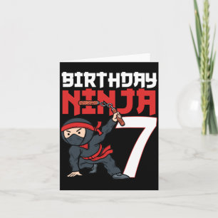 7. Geburtstag Ninja 7 Jahre alt Bday Party Junge Karte