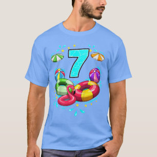 7. Geburtstag Pool Party 7 Jahre Altes Beach Ball T-Shirt