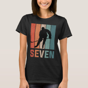 7. Geburtstag Retro Eishockey 7 Jahre alter Hockey T-Shirt