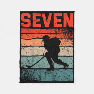 7. Geburtstag Retro Eishockey 7 Jahre Altes Junge  Fleecedecke