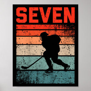 7. Geburtstag Retro Eishockey 7 Jahre Altes Junge  Poster