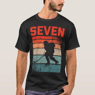 7. Geburtstag Retro Eishockey 7 Jahre Altes Junge  T-Shirt