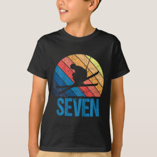 7. Geburtstag Retro Skifahren 7 Jahre alte Jungen T-Shirt