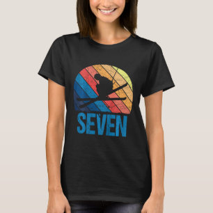 7. Geburtstag Retro Skifahren 7 Jahre Jungen Mädch T-Shirt