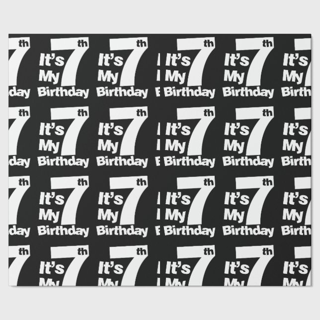 7. Geburtstag sein 7 Geburtstagsgeschenk Geschenkpapier (Saum)