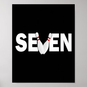 7. Geburtstag Sieben 7 Jahre alter Bowling Party G Poster