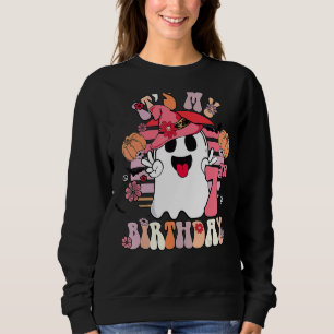 7. Geburtstag Spooky Boo 7 Jahre alt Groovy Retro Sweatshirt