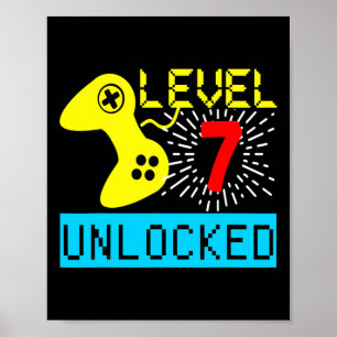 7. Geburtstag T Shirt Boys Video Game Gamer Boys C Poster