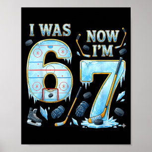7. Geburtstag war 6 7 Lustig Eishockey Kinder Poster
