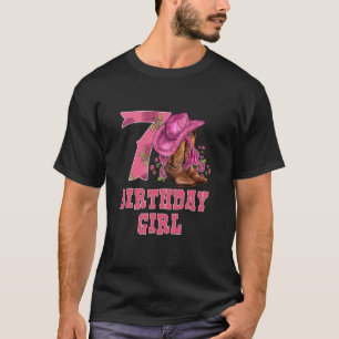 7. Geburtstag Western Rodeo Cowgirl Sieben 7 Jahre T-Shirt