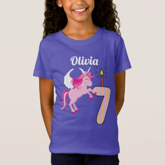 7. Geburtstagpersonalisiertes Namensunicorn-Shirt T-Shirt