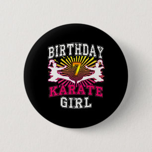 7. Geburtstags-Girl-Shirt - Karate 7 Jahre Button