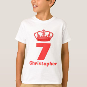 7 Geburtstags-Jungen-Krone und Zahl-individueller T-Shirt