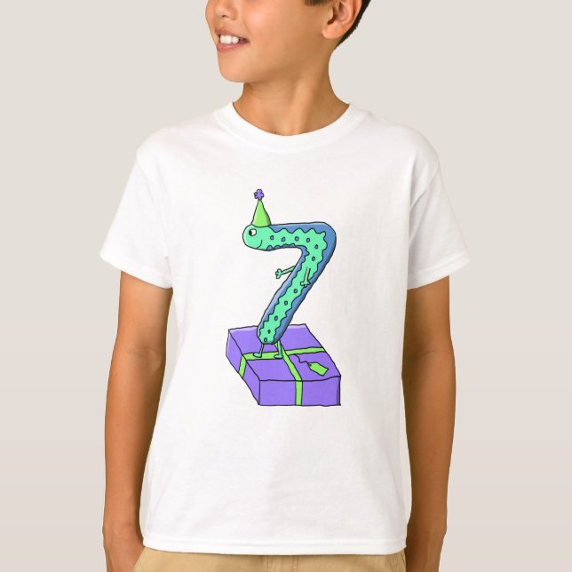 7. Geburtstags-Karikatur T-Shirt (Vorderseite)