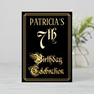 7. Geburtstagsfeier — Fancy Schrift & Benutzerdefi Folieneinladung