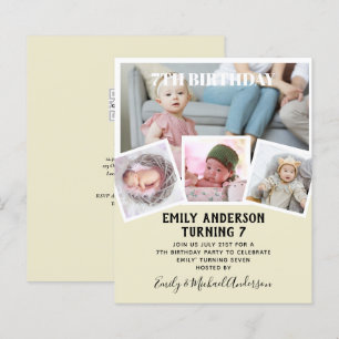 7. Geburtstagsfoto Collage Invite Boy Girl Mixed