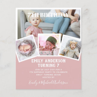 7. Geburtstagsfoto Collage Invite Boy Girl Mixed Flyer