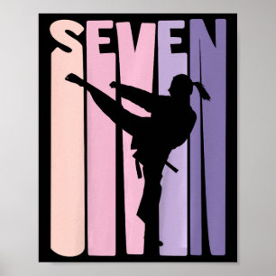 7. Geburtstagsgeschenk Karate Retro Taekwondo Mart Poster