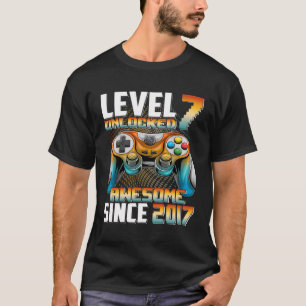 7. Geburtstagsjunge Stufe 7 Entsperrte 7 Jahre alt T-Shirt