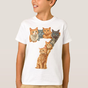 7. Geburtstagskinder Katzen Thema 7 Jahre alte Kin T-Shirt