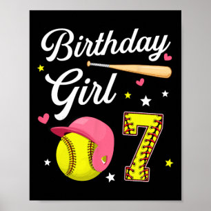 7. Geburtstagsmädchen Softll Siebter Bday 7 Jahre Poster