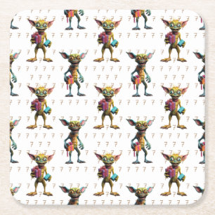 7 Geburtstagsmonster Gremlin Rechteckiger Pappuntersetzer