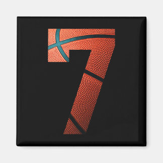 7. Geburtstagsparty Basketball Print Number 7 T-Sh Magnet