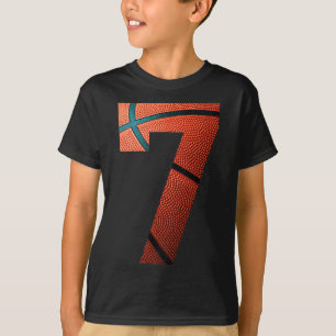 7. Geburtstagsparty Basketball Print Number 7 T-Sh T-Shirt