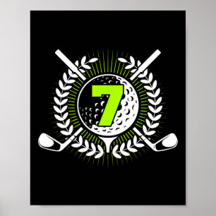 7. Geburtstagsparty Sport Golf 7 Jahre alt für Kin Poster