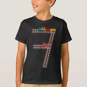7. Geburtstagszug Thema 7 Jahre Alte Jungen Gesche T-Shirt