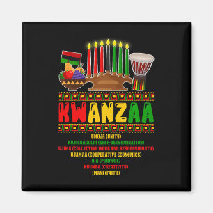 7 Grundsätze der Kwanzaa-Feier Pan African Bo Magnet