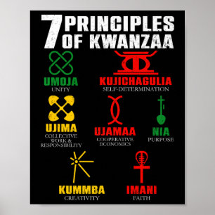 7 Grundsätze der Kwanzaa-Feier Pan African Bo Poster