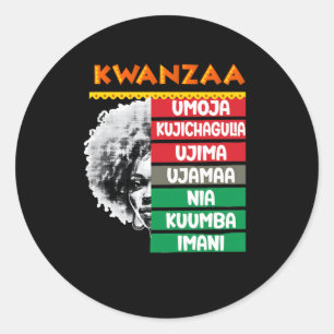 7 Grundsätze von Kwanzaa4 Runder Aufkleber