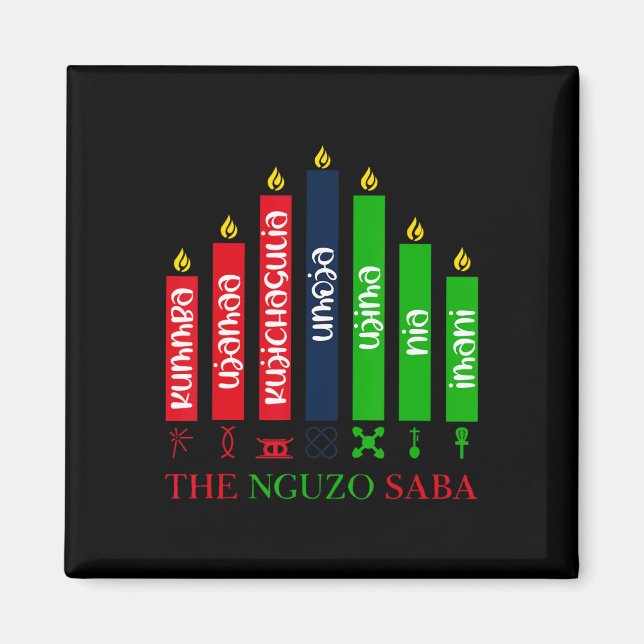 7 Grundsätze von Kwanzaa Magnet (Vorne)