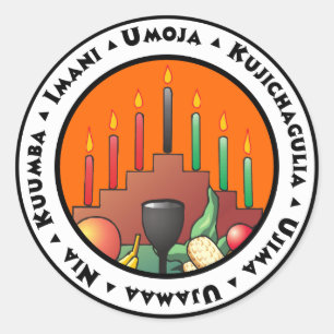 7 Grundsätze von Kwanzaa Runder Aufkleber