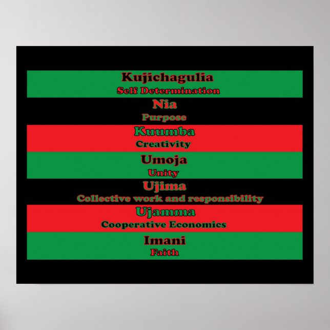 7 Grundsätze von Kwanzaa (Vertikal) Poster (Vorne)