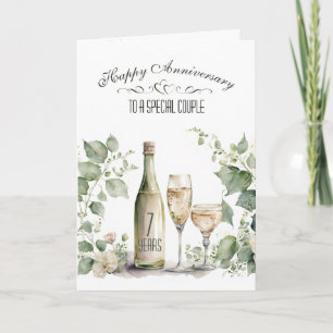 7. Hochzeitsjubiläum Wein und Efeu Karte