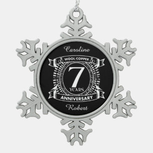 7. Hochzeitssaison Wolle Schneeflocken Zinn-Ornament
