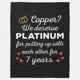 7. Hochzeitstag I - Copper Funny Couple Fleecedecke
