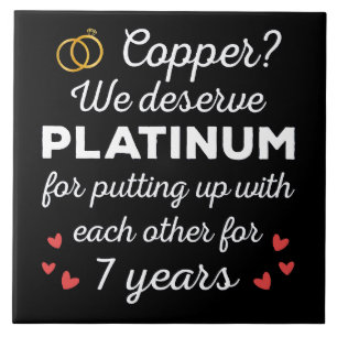 7. Hochzeitstag I - Copper Funny Couple Fliese