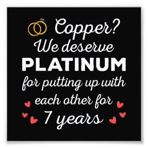 7. Hochzeitstag I - Copper Funny Couple Fotodruck