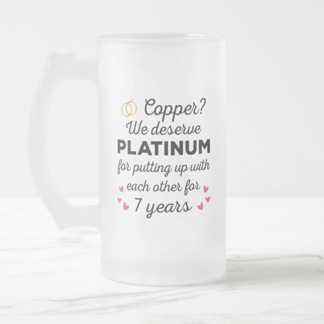 7. Hochzeitstag I - Copper Funny Couple Mattglas Bierglas (Links)