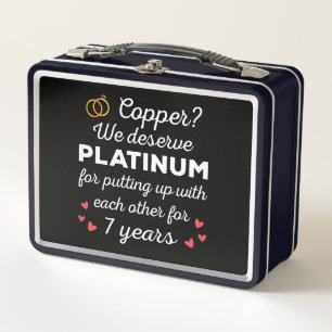 7. Hochzeitstag I - Copper Funny Couple Metall Brotdose
