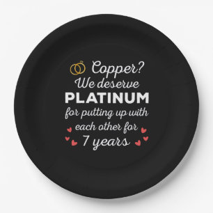 7. Hochzeitstag I - Copper Funny Couple Pappteller