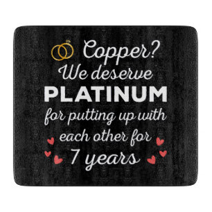 7. Hochzeitstag I - Copper Funny Couple Schneidebrett