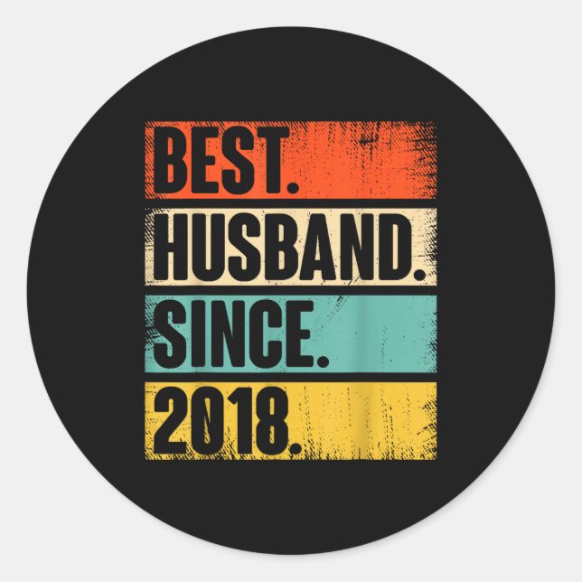 7. Hochzeitstag Ihm Ehemann Runder Aufkleber (Vorderseite)