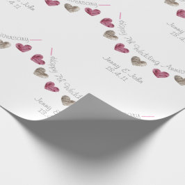 7. Hochzeitstag Wollherz Geschenkpapier