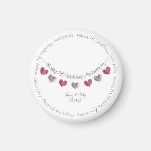 7. Hochzeitstag Wollherzen-Magnet Magnet