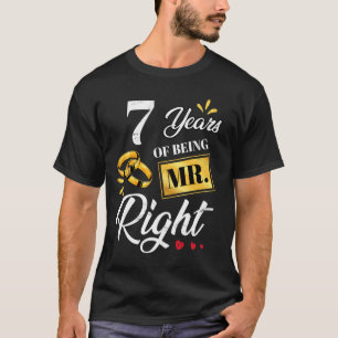 7 Jahre als Herr rechter lustiger Paare Hochzeit T-Shirt